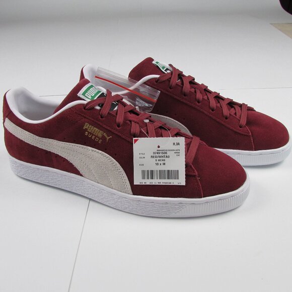PUMA SUEDE MENS 10 NEW RETRO CLASSIC TENNIS SNEAKERS SHOES WINE BURGUNDY PURPLE - Picture 1 of 15
